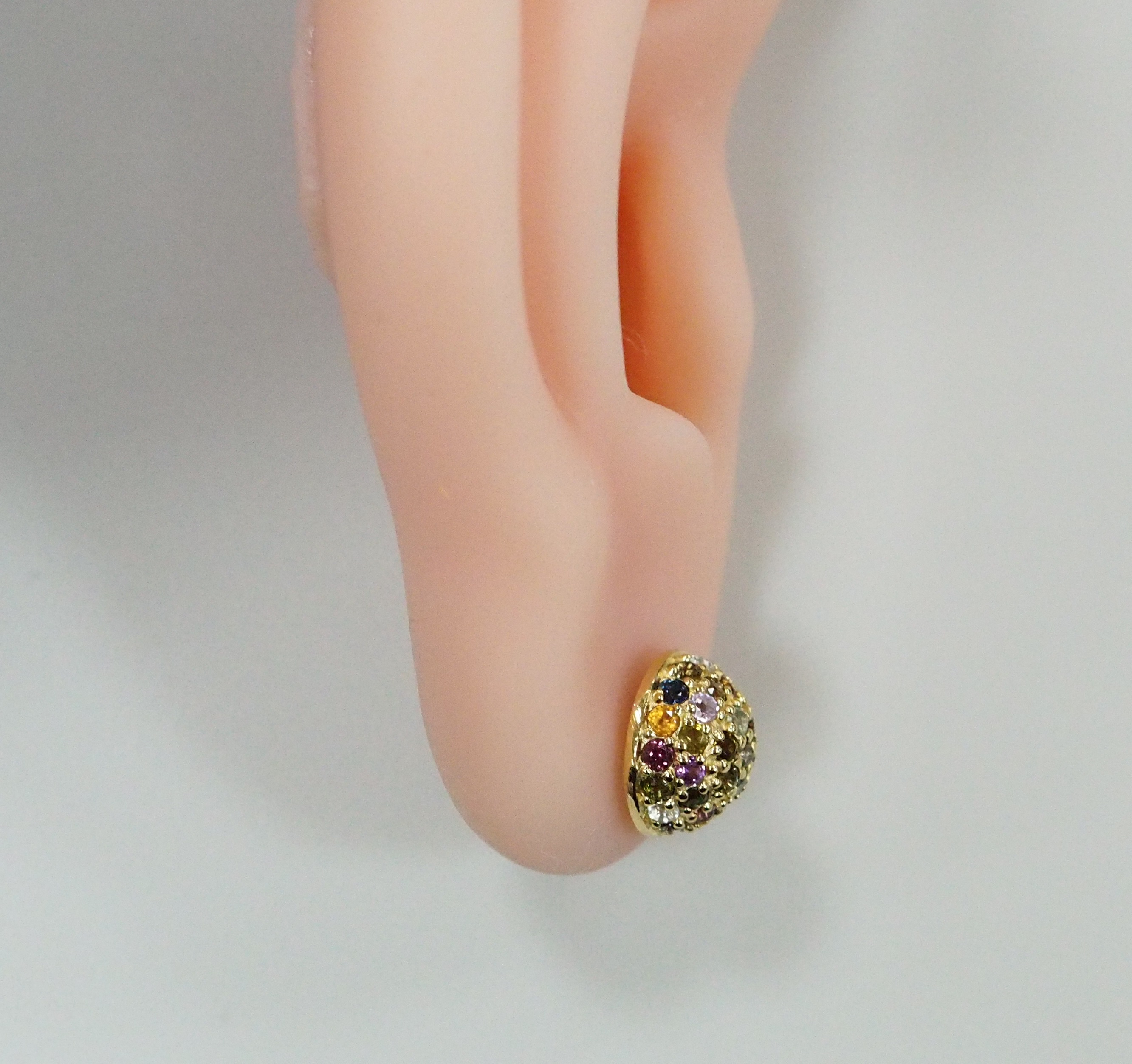 Серебряные серьги-пусеты с турмалинами